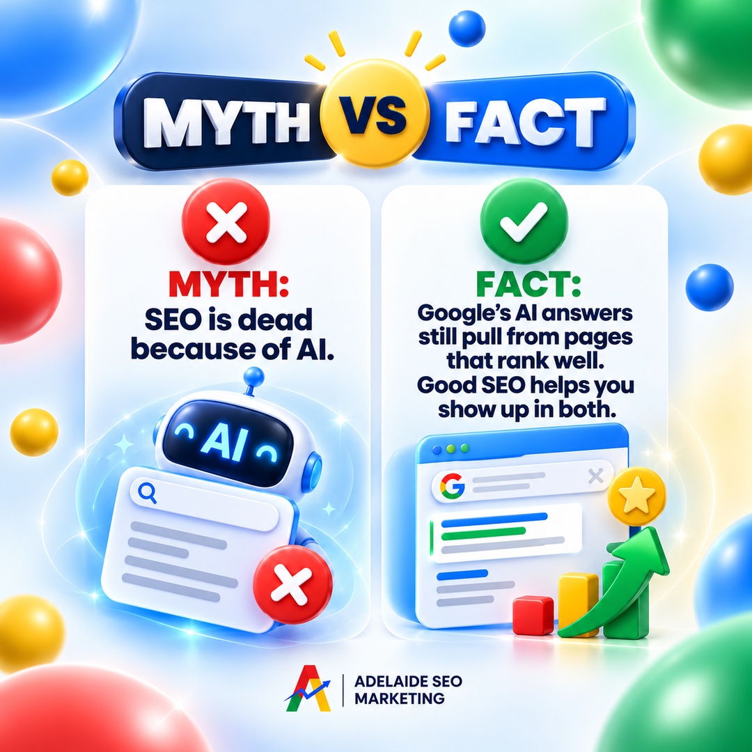 Myth vs fact: SEO is not dead because of AI, Adelaide SEO Marketing