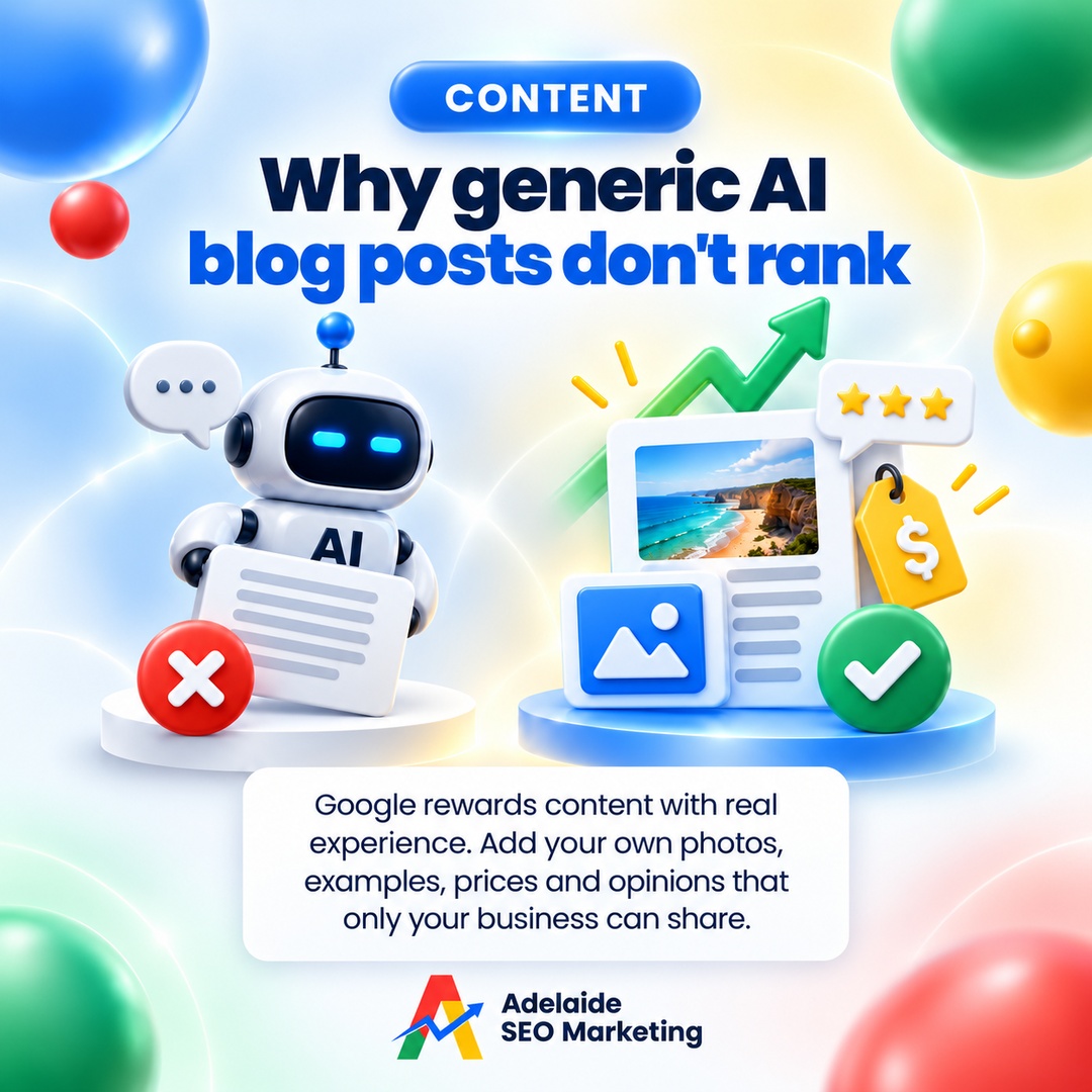 Why generic AI blog posts don't rank, Adelaide SEO Marketing